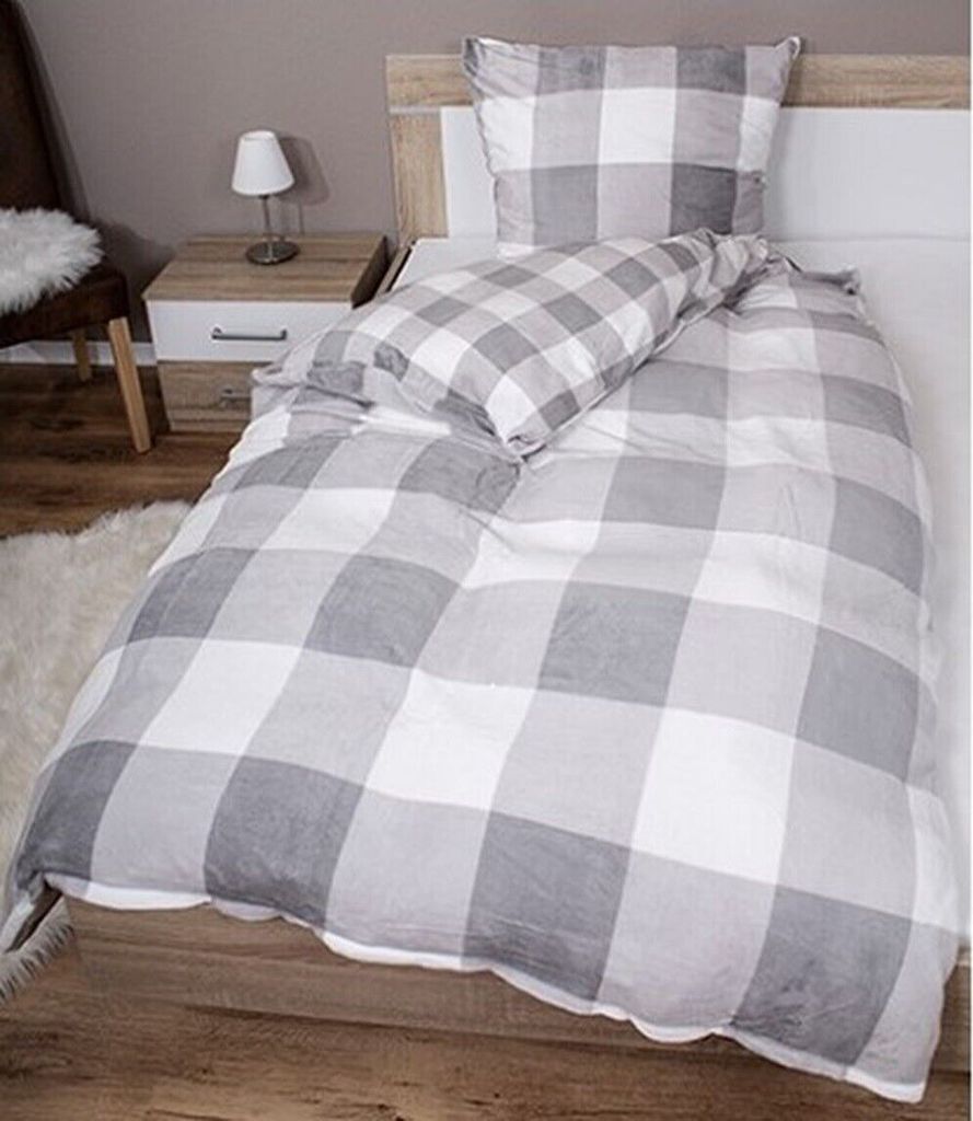 2-teilig Wende Winter Bettwäsche Set Bettbezug 135x200 Kissenbezug 80x80 Teddy Plüsch Cashmere Touch Mikrofaser Super Soft Warm Weich Unisex