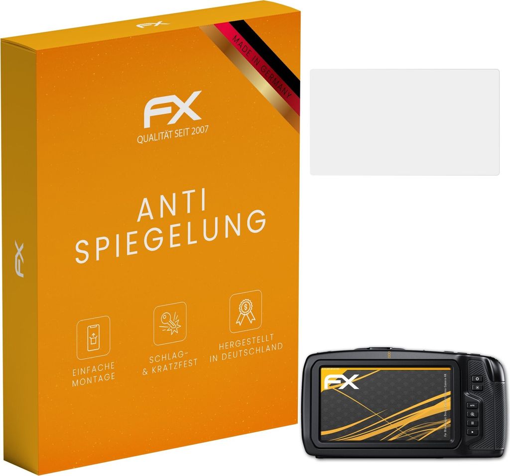 atFoliX FX-Antireflex 3x Schutzfolie kompatibel mit Blackmagic Design Pocket Cinema Camera 4K Displayfolie