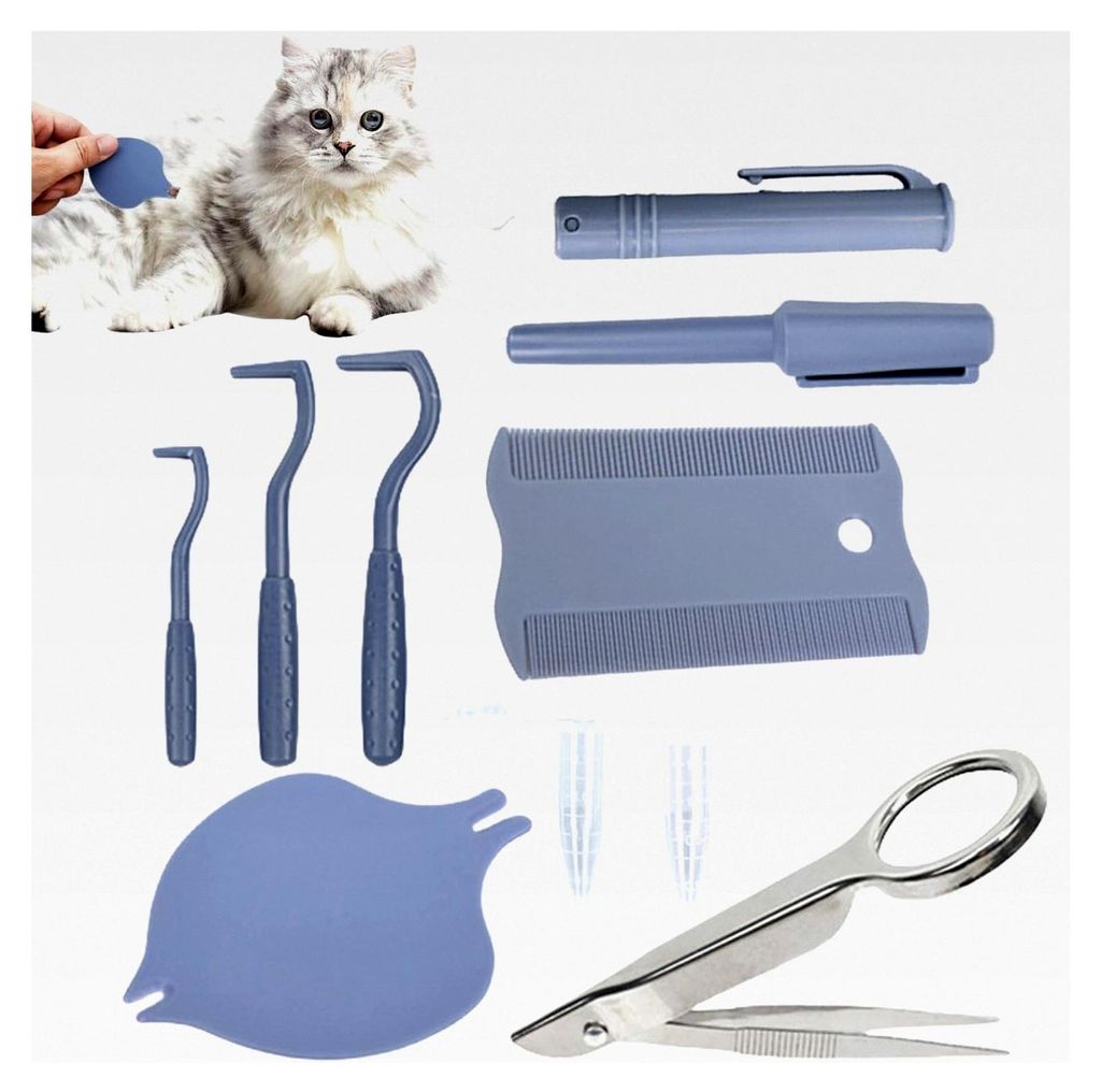 Zeckenentferner für Hunde und Flohentferner Set für Katzen - Werkzeugset zur Entfernung von Flöhen und Zecken bei Hunden, Katzen, Welpen und Kä...
