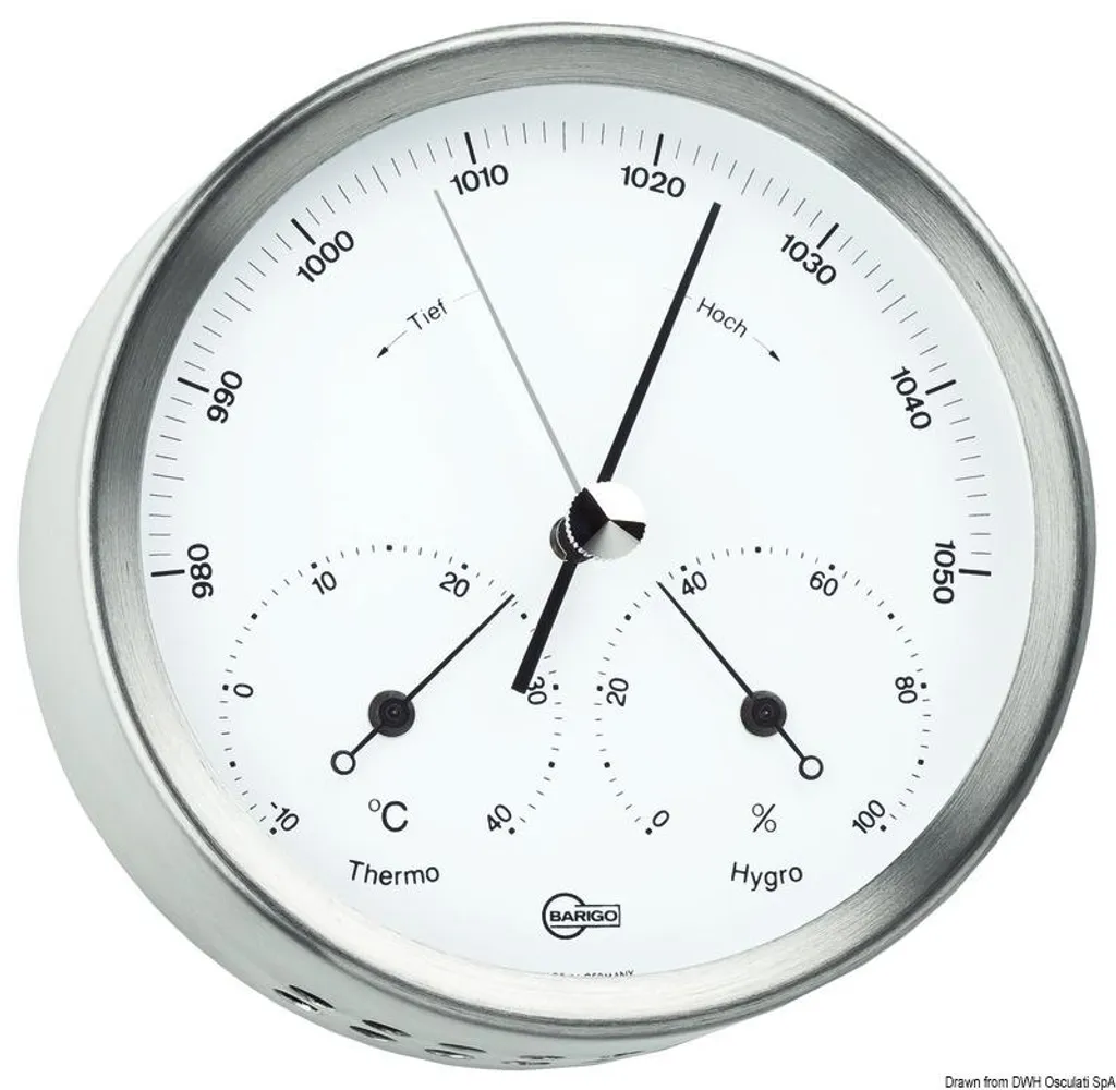 Baromètre Thermomètre Hygromètre Barigo Steel - Station Météo en Acier