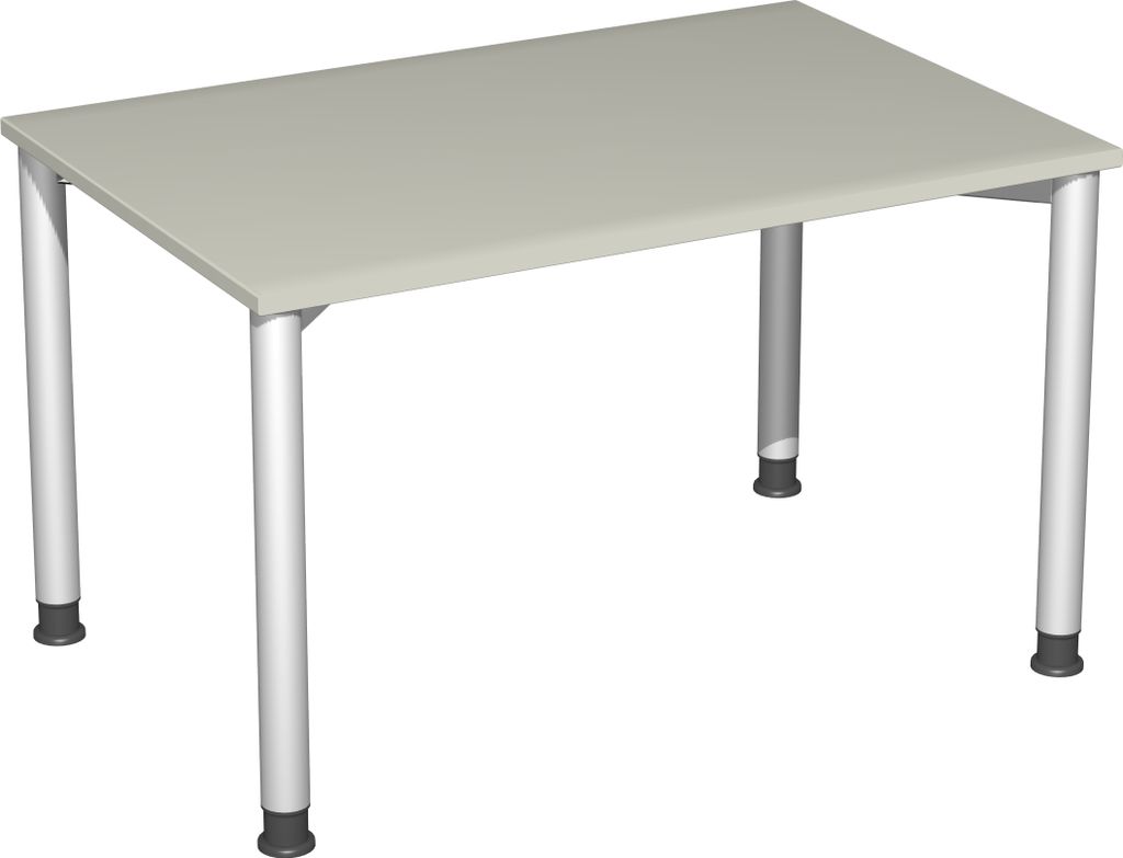 Geramöbel Schreibtisch höhenverstellbar, 1200x800x680-800, Lichtgrau/Silber, S-555102-LS