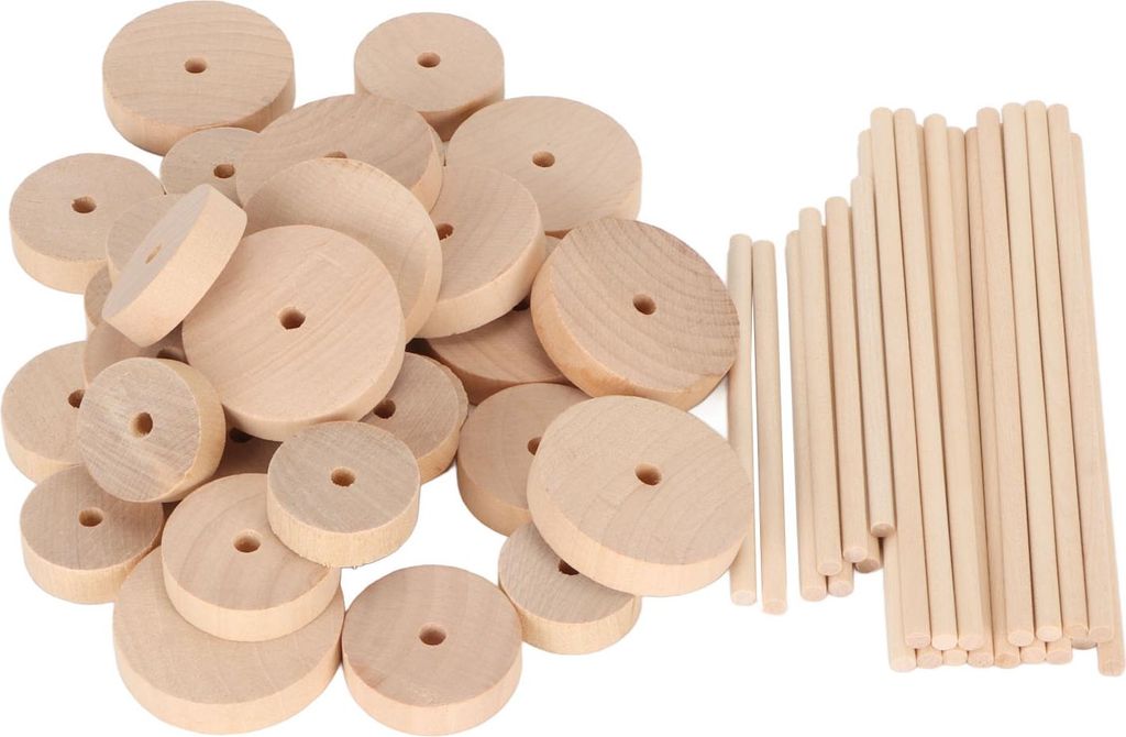Unfertige Holzräder DIY Polished Round Wheel Holzstücke für Projekt Malerei Dekoration Handwerk