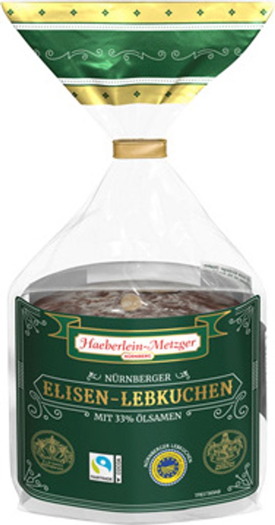 Häberlein Metzger Elisenlebkuchen 98 mm 3-Fach Nürnberger Oblatenlebkuchen - 300 g