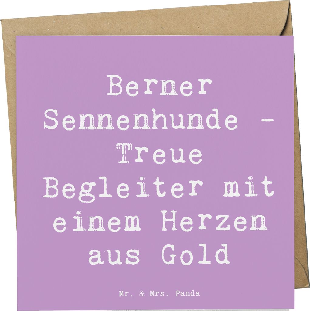 Mr. & Mrs. Panda Grußkarte Spruch Berner Sennenhund Herz - Produktbild 