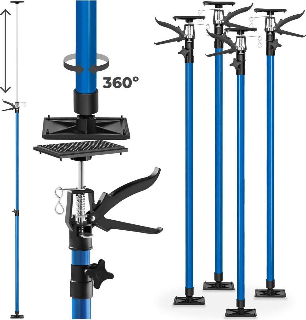 tectake® 4er-Set Teleskopstützen stufenlos höhenverstellbar Produktbild 