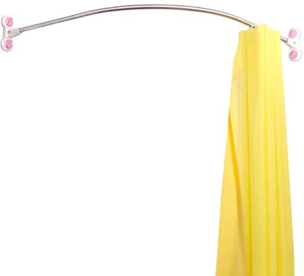 Barre de douche d'angle sans perçage 115 x 115 cm en inox ultra résistant