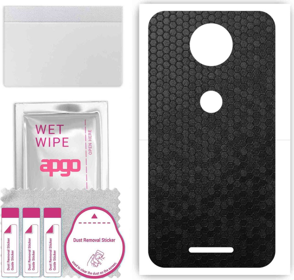 apgo Rückseite Schutzfolie, Skin, kompatibel mit Motorola Moto C Plus, Hinten Displayschutzfolie aus Vinylfolie, kratzfest, einfache Montage - Sch...
