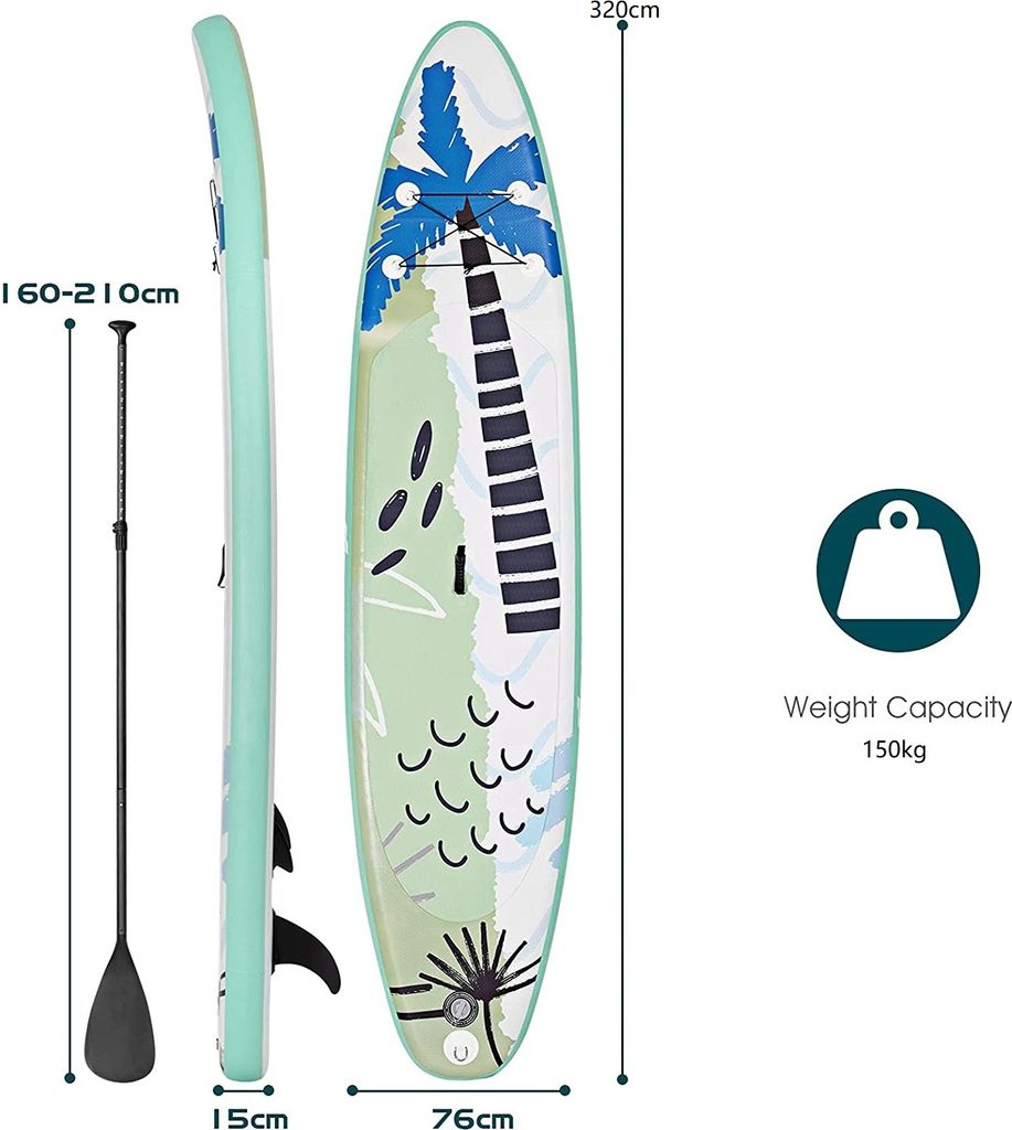 Stand Up Paddle Board, 320x76x15 cm, SUP Board mit Produktbild 5