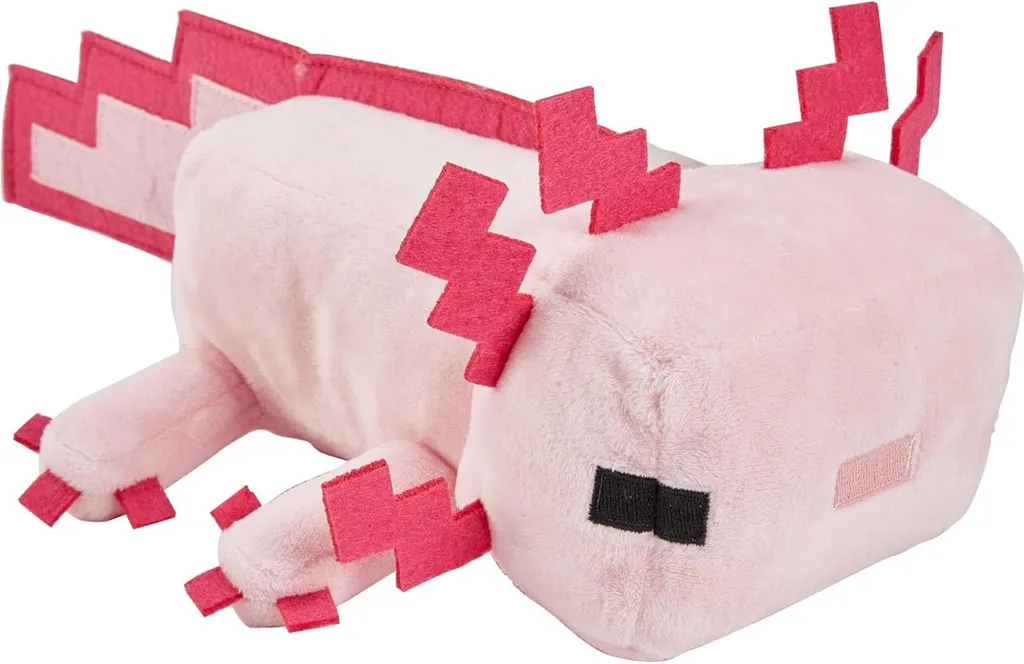 Peluche Minecraft Axolotl 30 cm Moelleuse - Finition Premium Rose Tendre