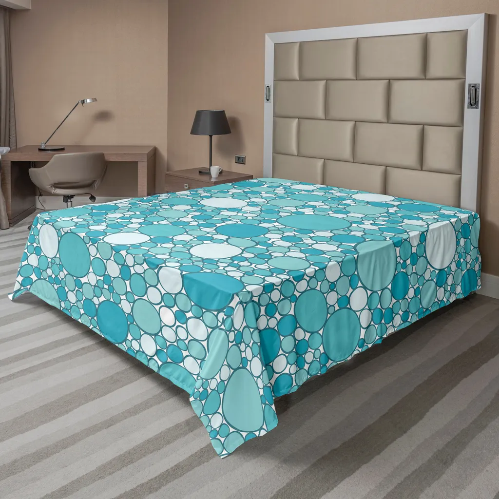 Drap de lit supérieur abstrait bleu sarcelle pour décoration de chambre