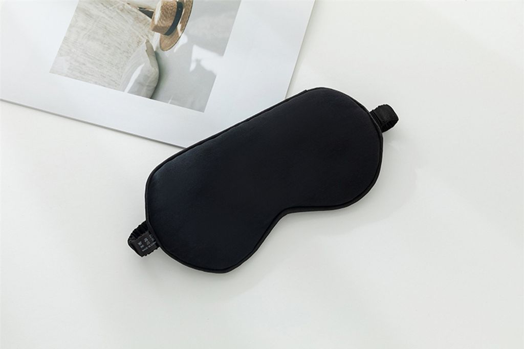Maschera Per Dormire In Seta Di Gelso - 100% Oscurante, Elastico Regolabile, Morbida, Nero - 4