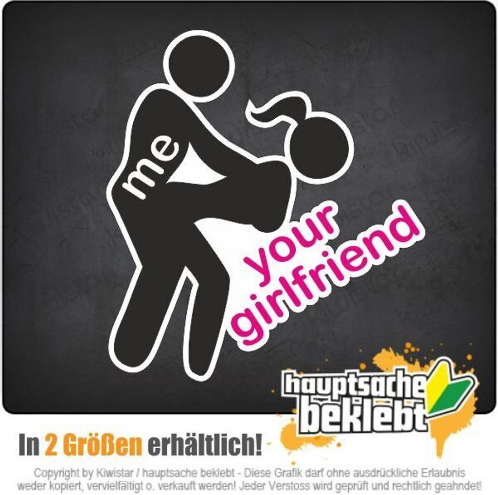 Kiwistar - Autoaufkleber - 10x10 cm - außen klebendKiwistar Autoaufkleber - Me and Your Girlfriend 10 x 10 cm Aufkleber Mehrfarbig JDM Decal Stick...