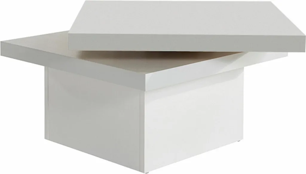 Tavolino da Salotto Girevole 67x67 Bianco | Design Moderno Salvaspazio