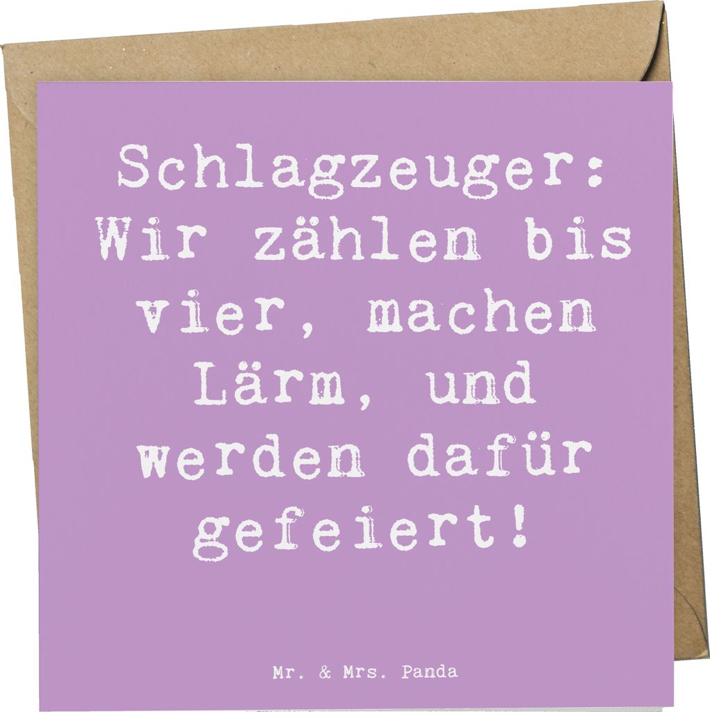 Mr. & Mrs. Panda Grußkarte Spruch Schlagzeuger Stolz - Lavendeltraum - Geschenk, Dynamik, anlasskarte, Performance, Band, doppelkarte, Lernen, Mus...