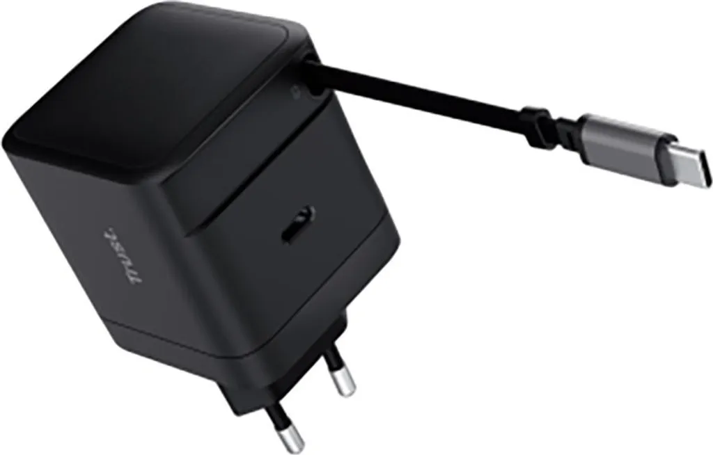 Chargeur TRUST Maxo 65W USB-C PD avec câble rétractable noir ultra compact - 3
