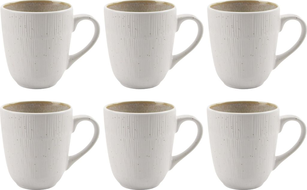 Kaffeetassen - 300 ml - Beige - Weiß - Steingut - mit Produktbild 