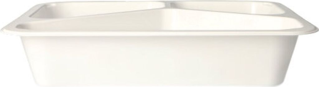 Starpak 50 Mikrowellenschalen, PP 3-geteilt 1095 ml 4,9 cm x 22,7 cm x 17,8 cm weiss | Folie (50 Stück)