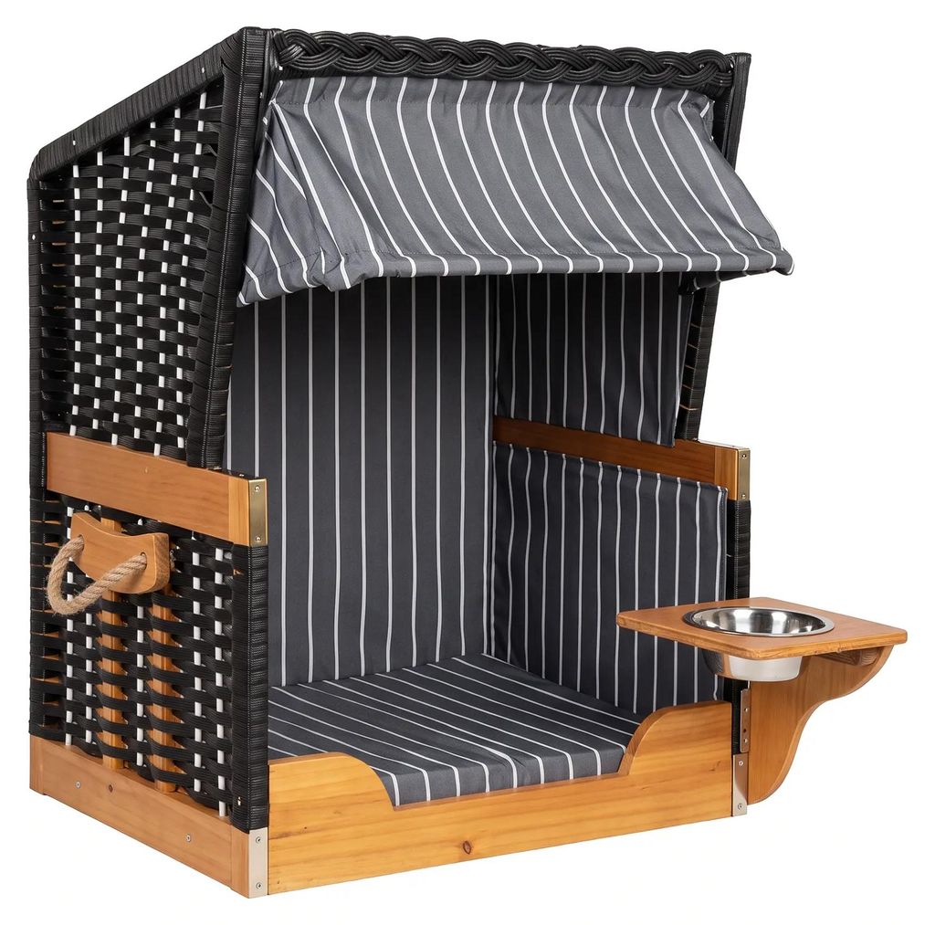 Webavita Hundestrandkorb Lassie mini grau rot schwarz Produktbild 