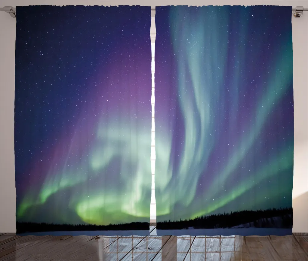 Rideau Rustique ABAKUHAUS Ciel Étoilé Nordlicht 280 x 225 cm Vert Menthe