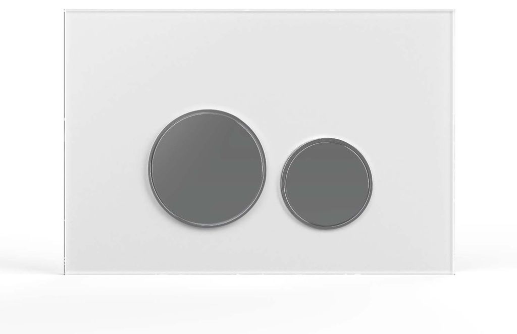 Drückerplatte Glas Weiß Kompatibel mit Geberit Duofix Produktbild 