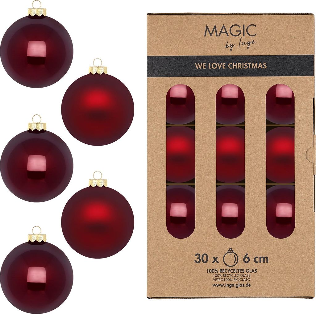 Weihnachtskugeln Glas 6cm 30 Stück - Smooth Port