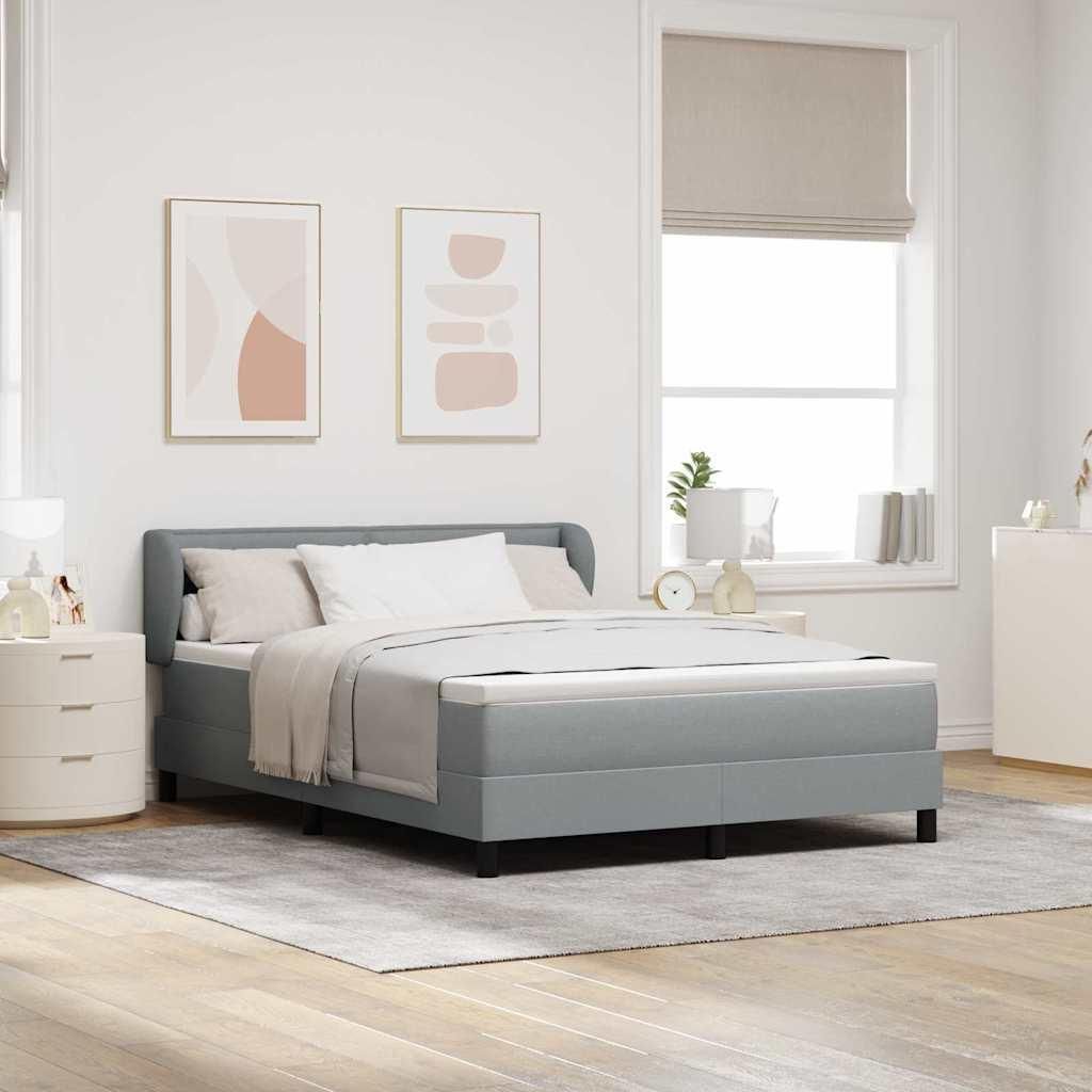 Maison Exclusive - Boxspringbett mit Matratze Hellgrau 140 x 200 cm Stoff
