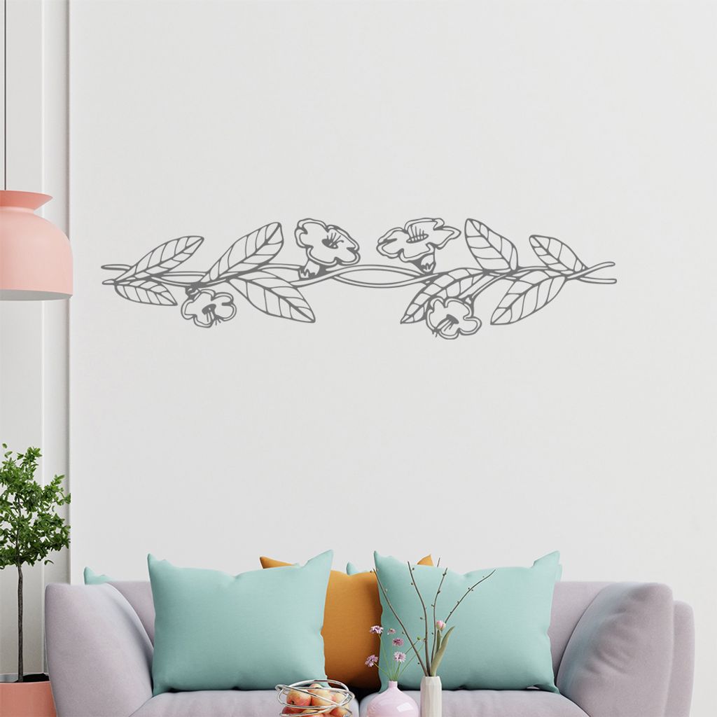Blumen - Ranken Wandtattoo in 6 Größen - Wandaufkleber Wall Sticker - Dekoration, Küche, Wohnzimmer, Schlafzimmer, Badezimmer