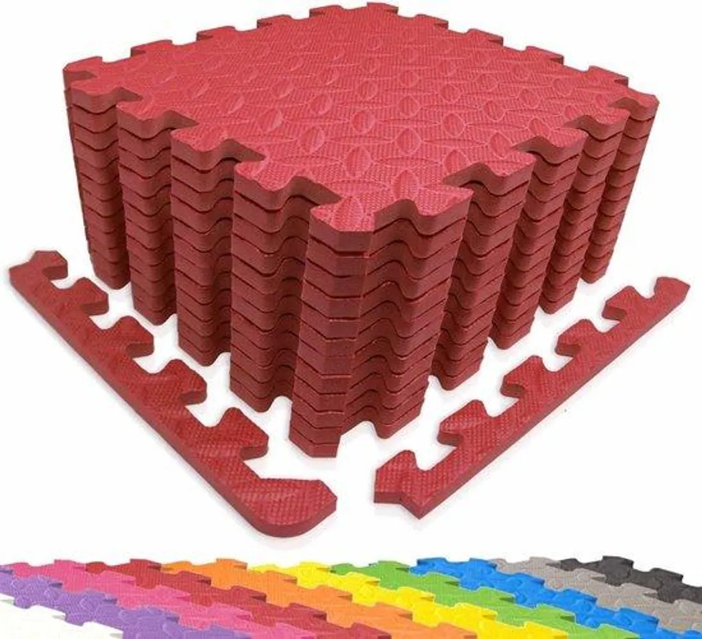 Tapis de fitness rouge anti-glisse pour éviter les douleurs aux genoux