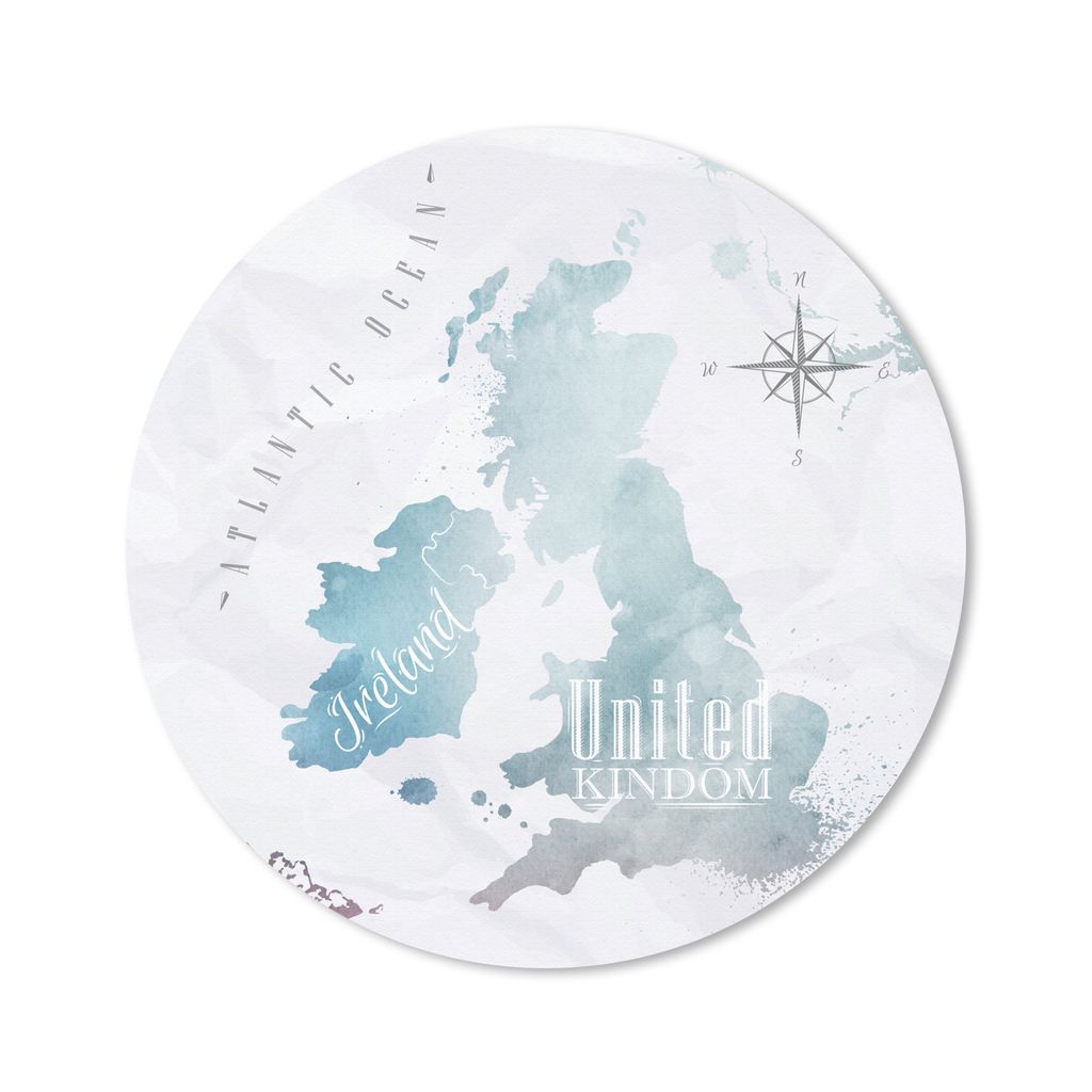 MuchoWow Mauspad Mousepad Aquarell - Weltkarte - England 40x40 cm - Mousepads - Maus Mat - Pad - Mausunterlage - Schreibtisch Accessoires