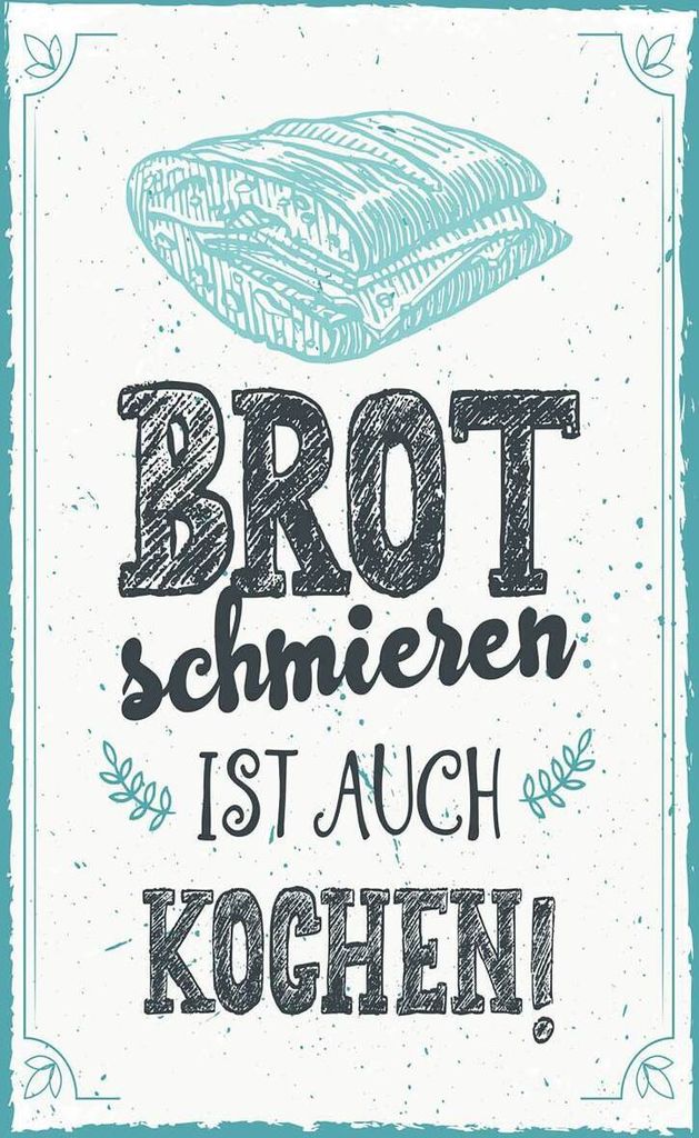 vianmo Holzschild 18x12 cm Brot schmieren ist auch kochen!