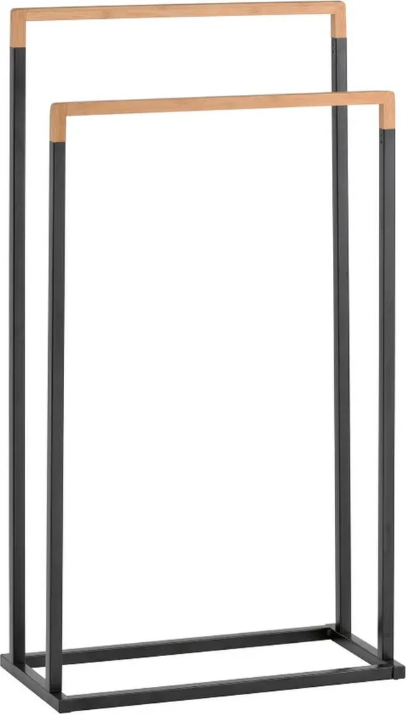 Porte-serviette mural noir mat chic - Accessoire de bain ergonomique