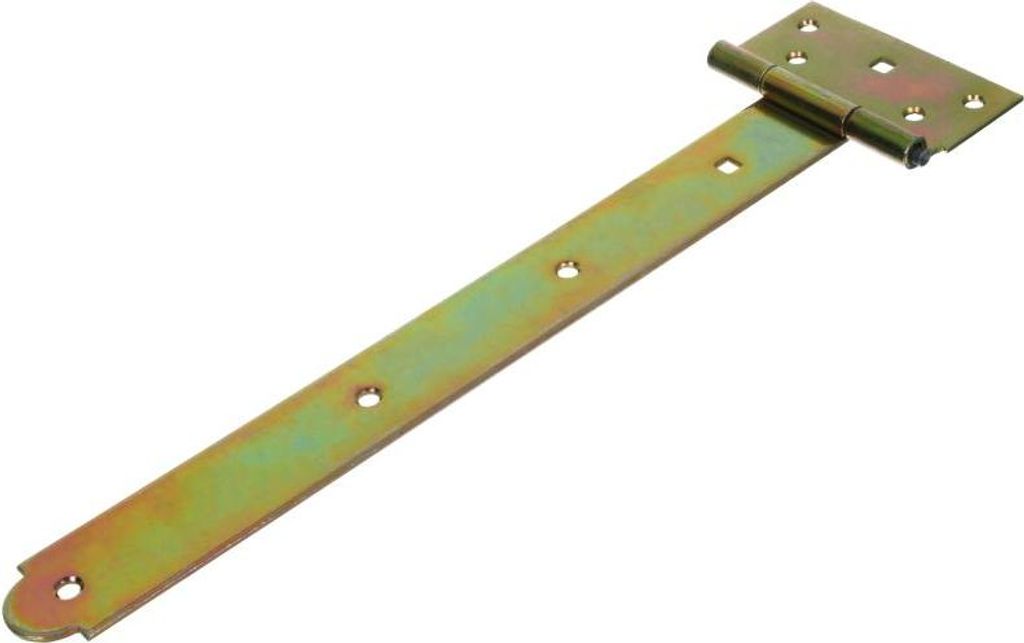NAJDER T-Scharnier 300 mm Kreuzgehänge 2 Stück Torscharnier Gartentor Gartentorfalle Schwenkscharnier verzinkte gelb (300 mm)