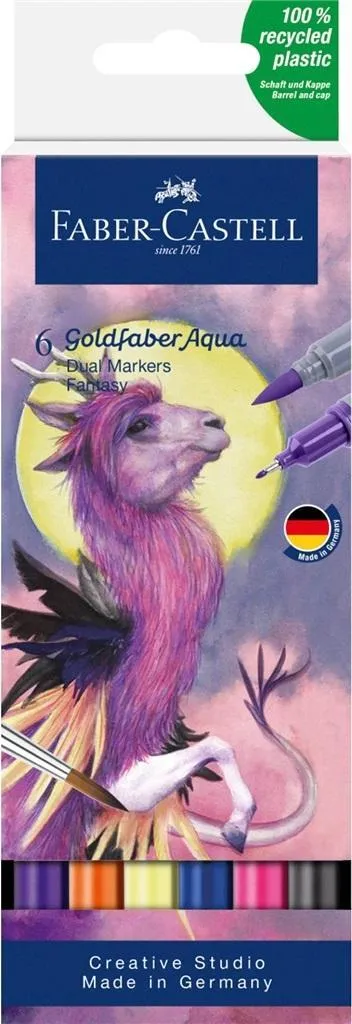 Faber-Castell 164526 FABER-CASTELL pennarello acquerello GOLDFABER, confezione da 6 Fantasia