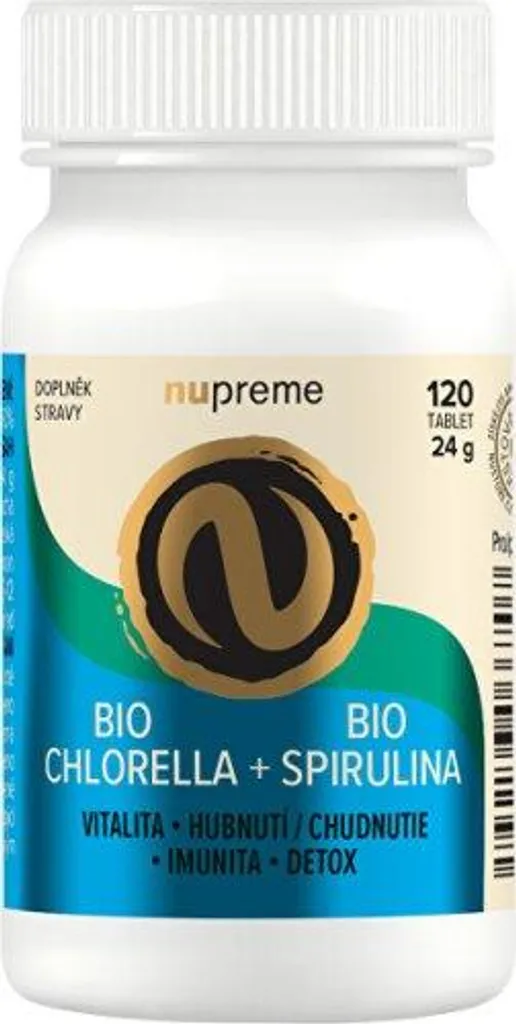 Chlorella et Spiruline bio-disponible 120 comprimés riches en fer