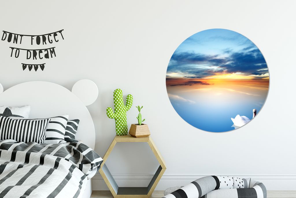 MuchoWow - Mauerkreis - Wandbilder - Runde Bild - Bild aus Aluminium - Schlafzimmer - Wohnzimmerdekoration - Wand Dekoration
