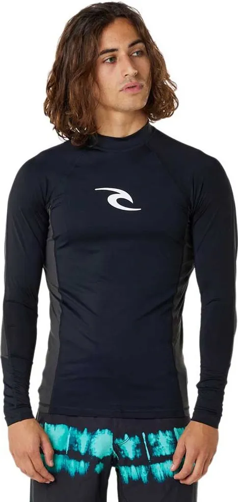 T-shirt surf anti-UV Rip Curl Waves noir XS contre brûlures et frottement