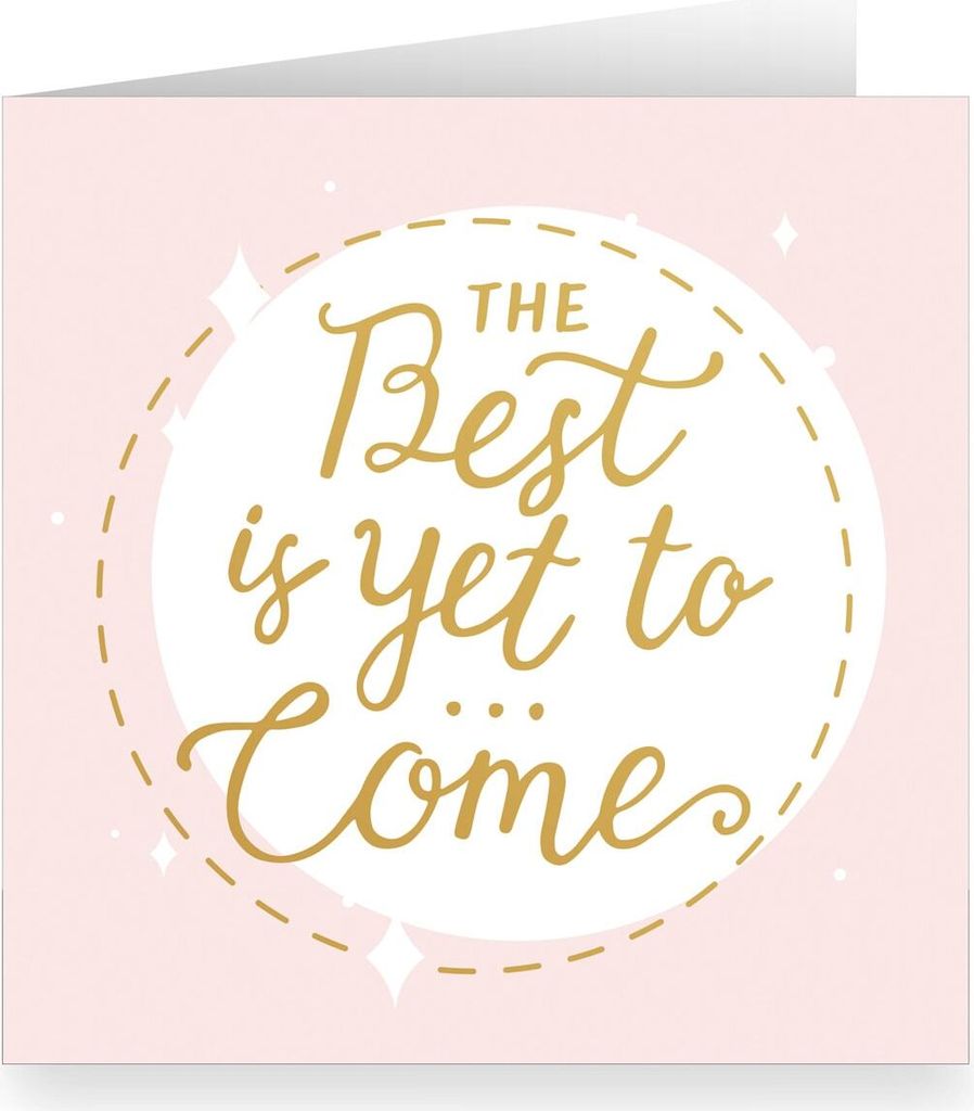 Zarte rosa hand lettering Glückwunschkarte innen weiß: The best is yet to come