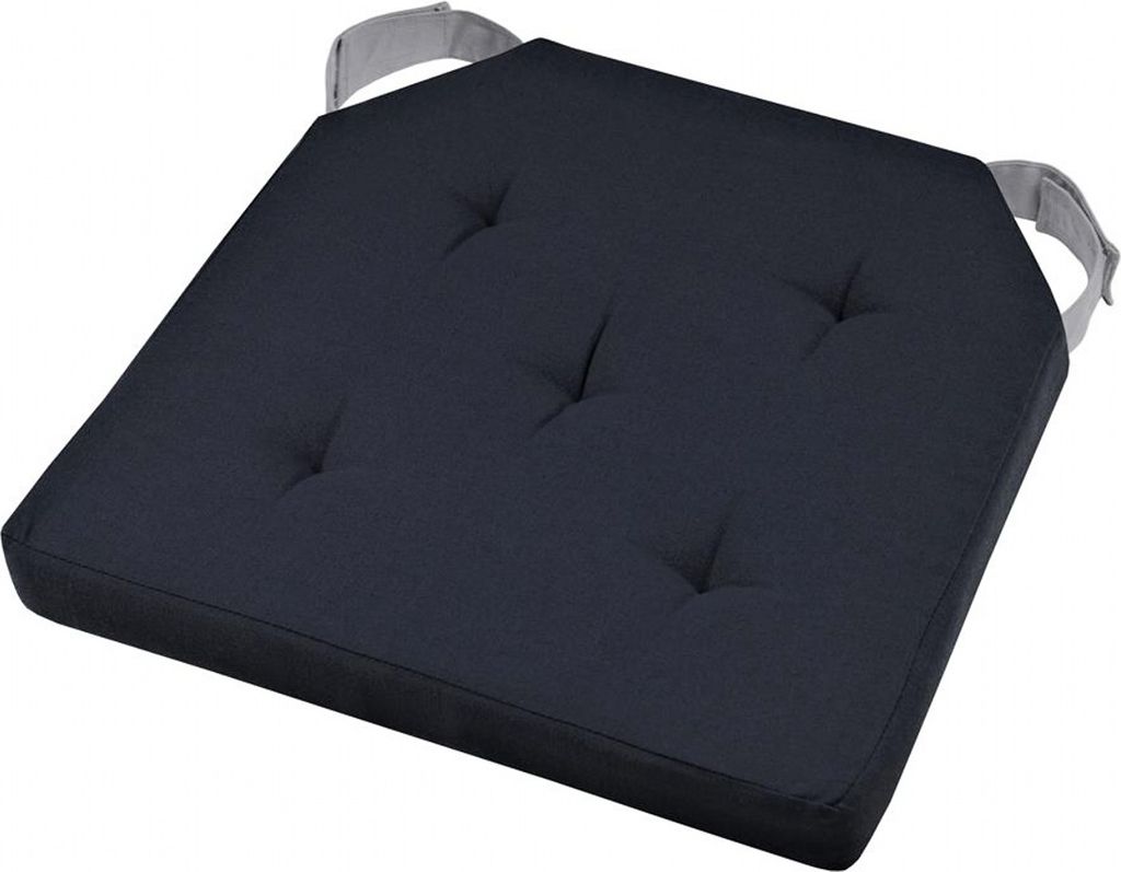STOF | Sitzkissen - DUO - 38x38 cm - Anthrazit - Komfortabel und Elegant - Mit praktischen Riemen