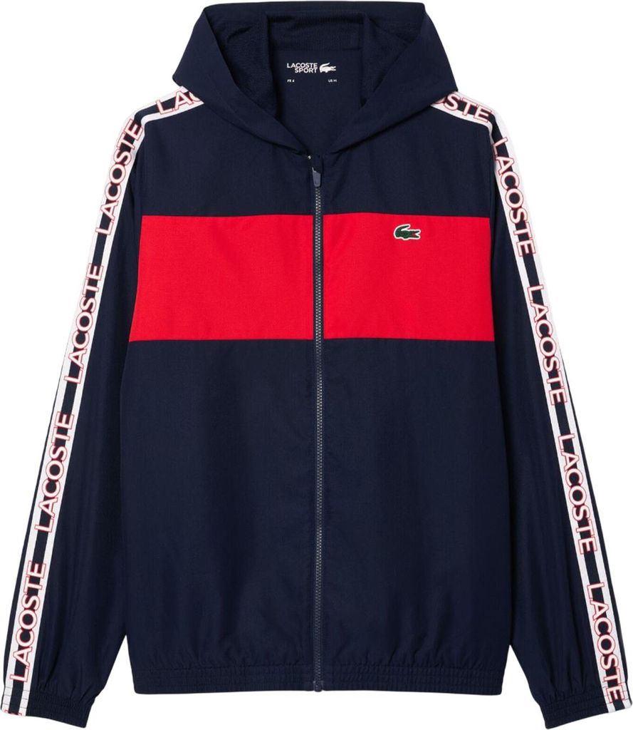 Lacoste - Hoodie mit durchgehendem Reißverschluss für Herren, Logo, Tennis GT11086 (XS) (Marine)