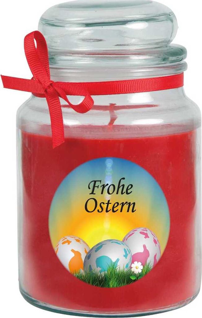 Duftkerze als Ostergeschenk ( Rosen-Duft ), Design: Ostereier - Kerze als Osterdeko - 500g. Wachs mit ca. 110 Stunden Brenndauer