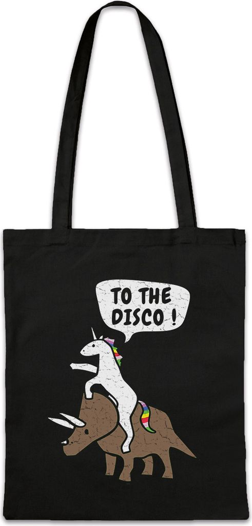 Urban Backwoods To The Disco Unicorn, Stofftasche, Farbe: Schwarz