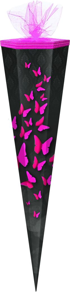 Schultüte / Zuckertüte / 85cm / eckig / "Schmetterlinge" Produktbild 