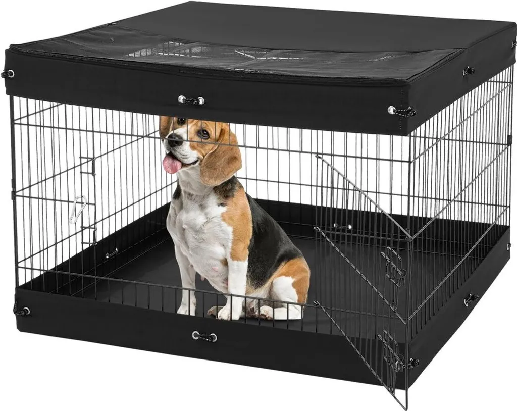 Parc chiot pliable en métal 4 panneaux avec tapis pour maison et jardin