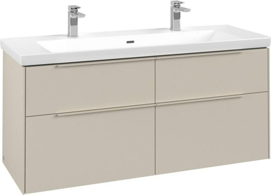 Villeroy & Boch Subway 3.0 Waschbeckenunterschrank, 4 Auszüge, Waschbecken mittig, 1272x576x478mm, C60202VN