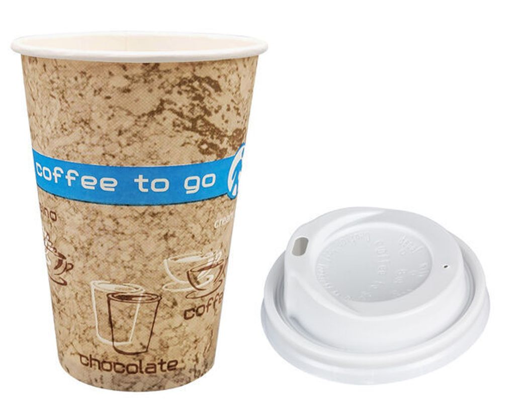 50x Kaffeebecher Coffee ToGo DREAMS mit Deckel weiß 300 ml Produktbild 