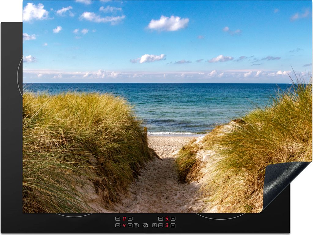 KitchenYeah Herdabdeckplatte Strand - Wolken - Deutschland , 71x52cm, Küche Deko, Glaskeramikkochfeld Herdabdeckung, Abdeckplatte fùr Kochfeld