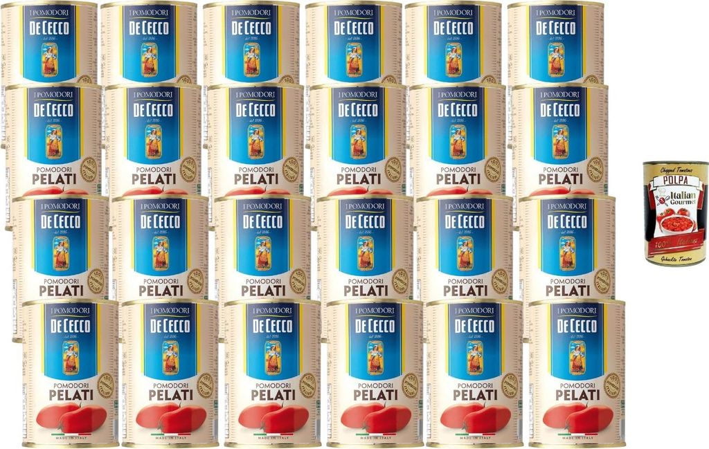 De Cecco Pomodori Pelati 24 x 400 g – ganze geschälte Produktbild 