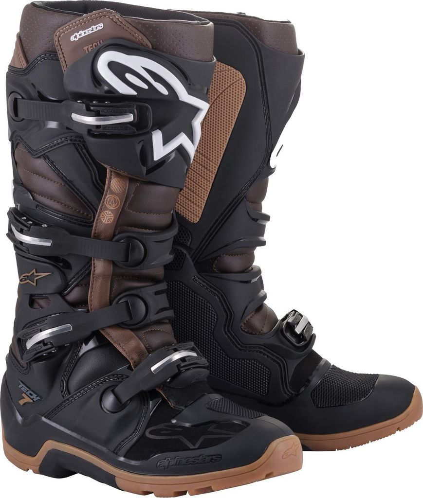Alpinestars Tech 7 Enduro Boots Black/Dark Brown 47 Motorradstiefel
