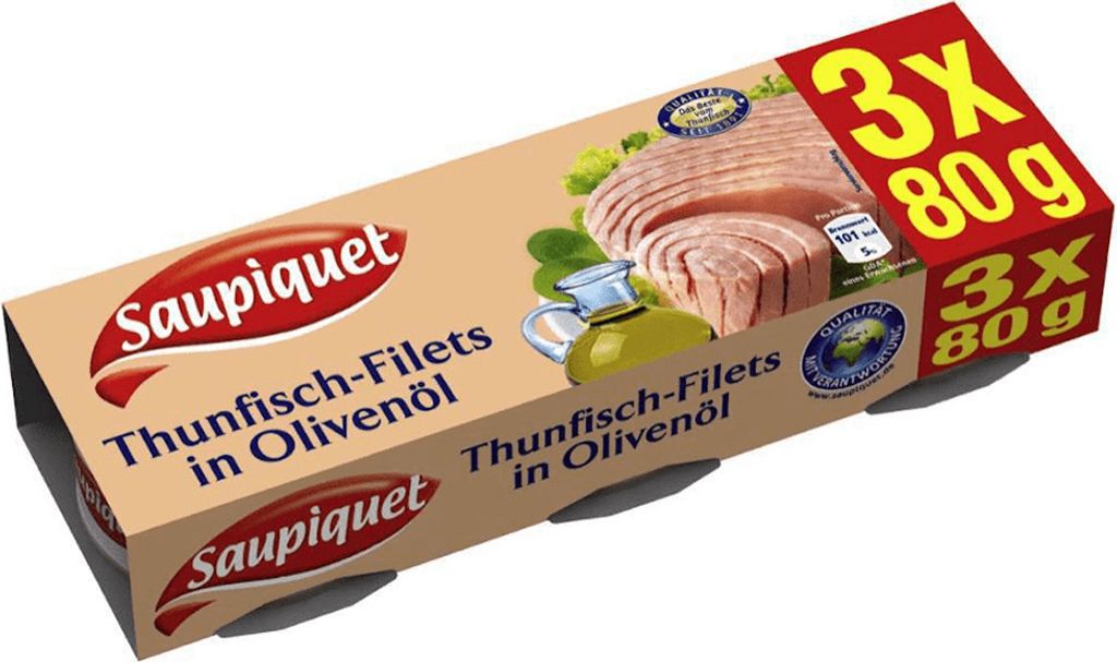 Saupiquet Thunfisch Filets in Olivenoel in der Dose 80g 3er Pack