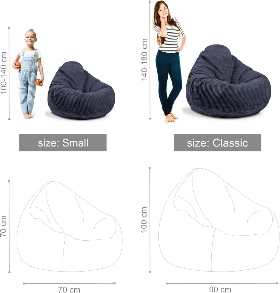 Dreamroots Bean Bag Green Lily 90x90x100 cm | Comfort con Sgabello - 5